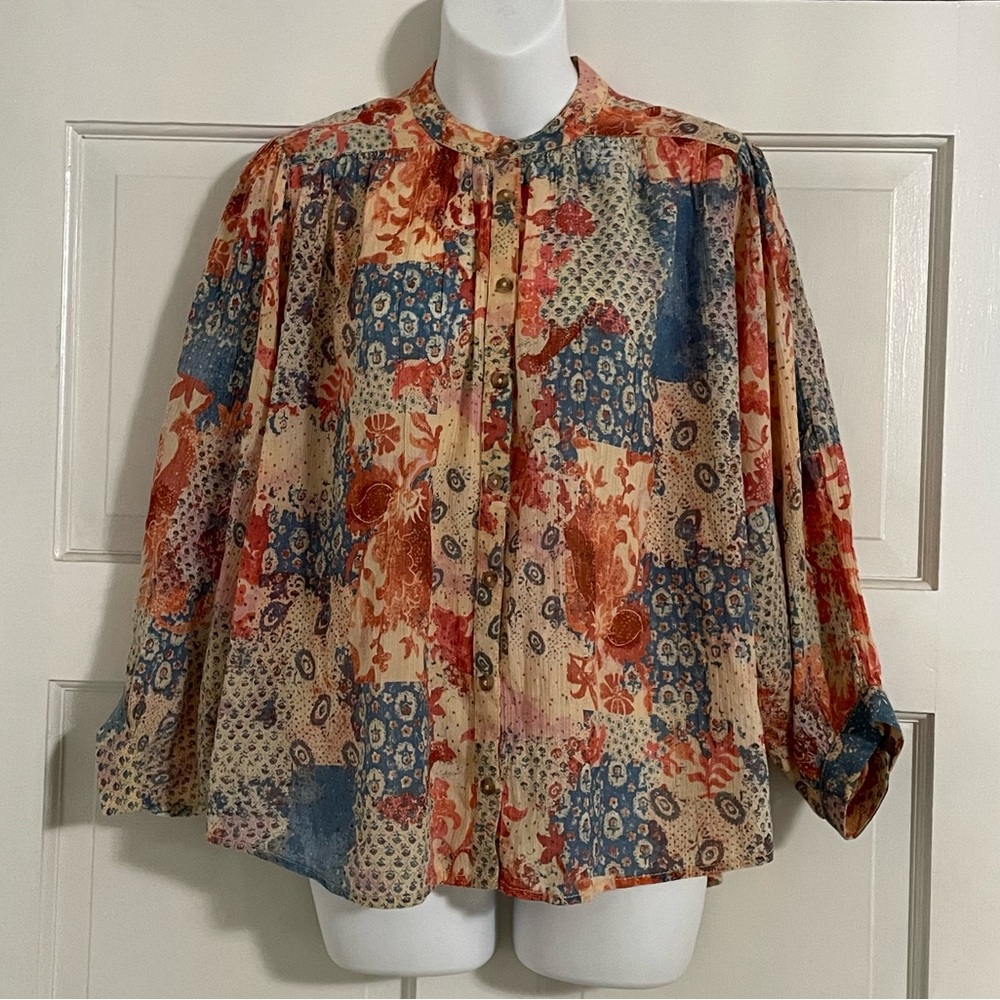 PILCRO Anthropologie Patchwork Blouse‎